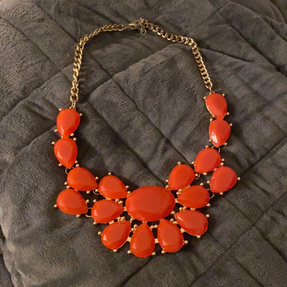 Red and gold statement necklace